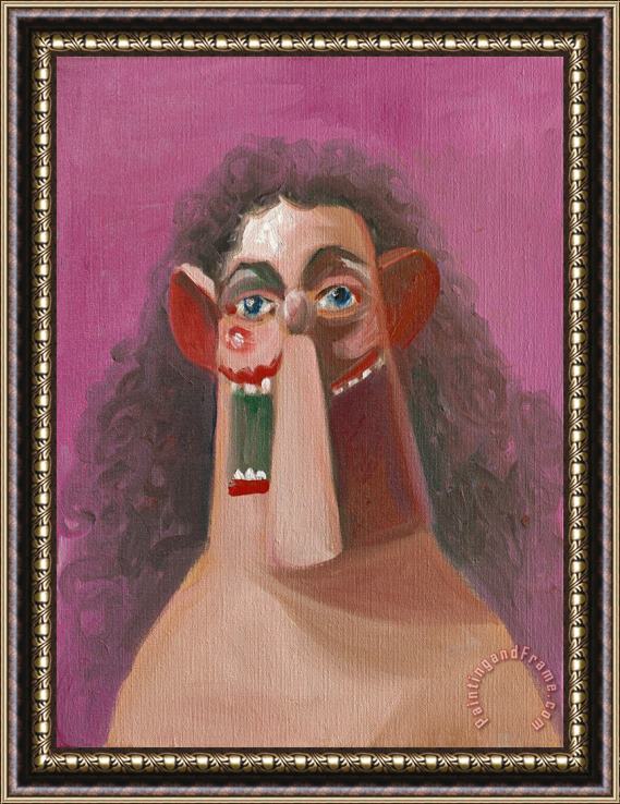 George Condo Young Girl Framed Painting