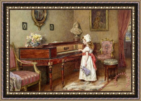 George Goodwin Kilburne Piano Practice Framed Painting