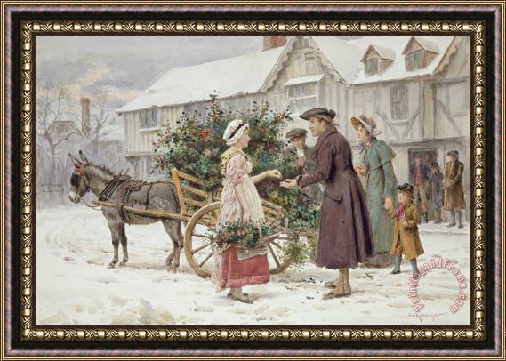 George Goodwin Kilburne The Holly Cart Framed Painting
