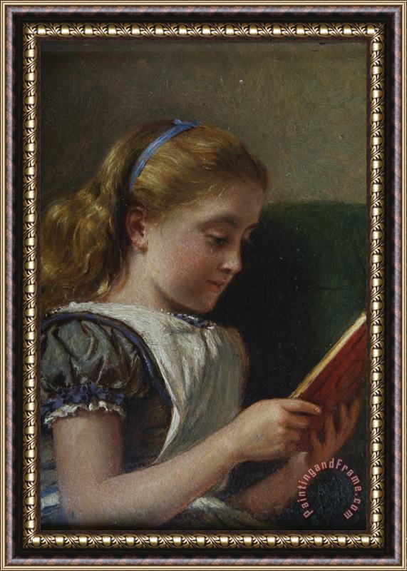 George Goodwin Kilburne Young Girl Reading Framed Print