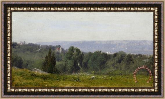 George Inness Along The Hudson Framed Painting