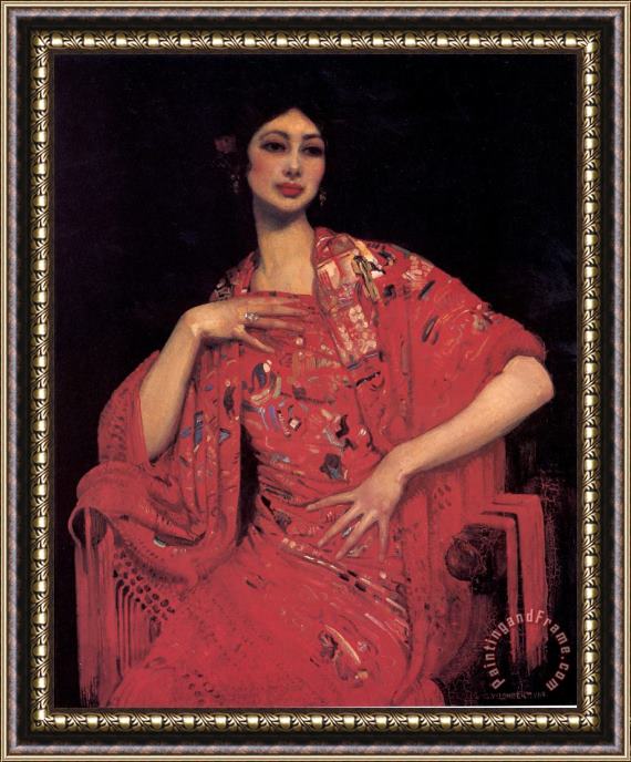George Lambert The Red Shawl Framed Painting