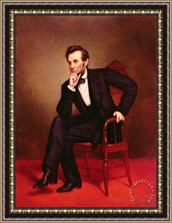 George Peter Alexander Healy Portrait of Abraham Lincoln Framed Painting