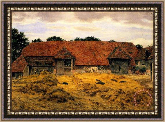 George Price Boyce Old Barn at Whitchurch, Oxon Framed Print