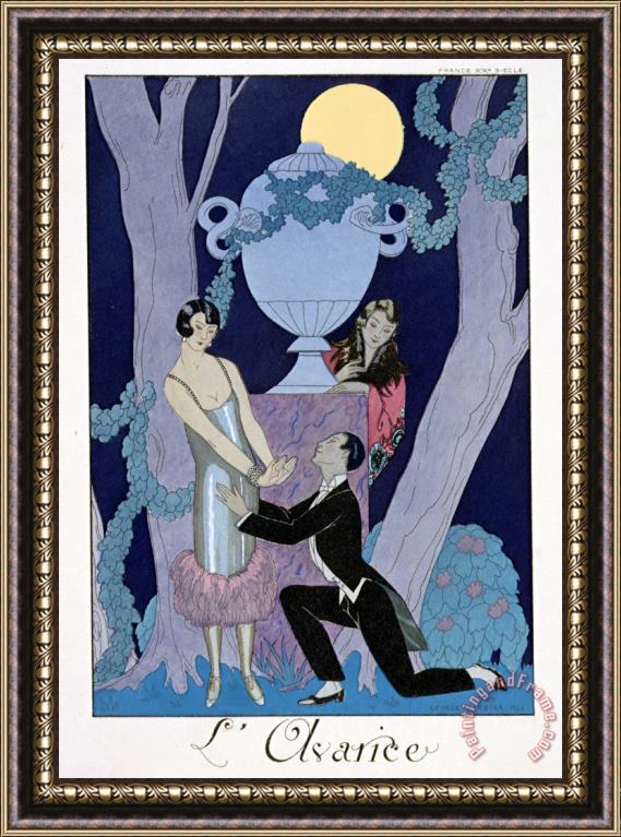 Georges Barbier Avarice Framed Painting