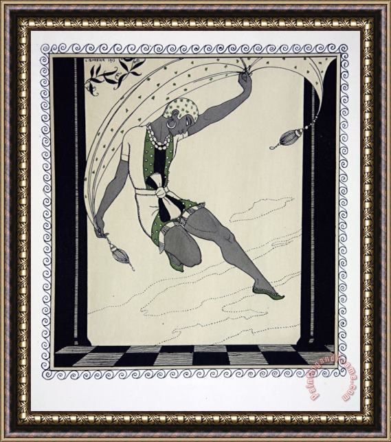Georges Barbier Cleopatre From The Series Designs on The Dances of Vaslav Nijinsky Framed Painting