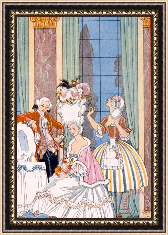 Georges Barbier France In The 18th Century Framed Painting