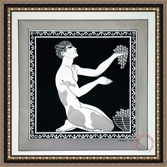 Georges Barbier L Apres Midi D Un Faune From The Series Designs on The Dances of Vaslav Nijinsky Framed Painting