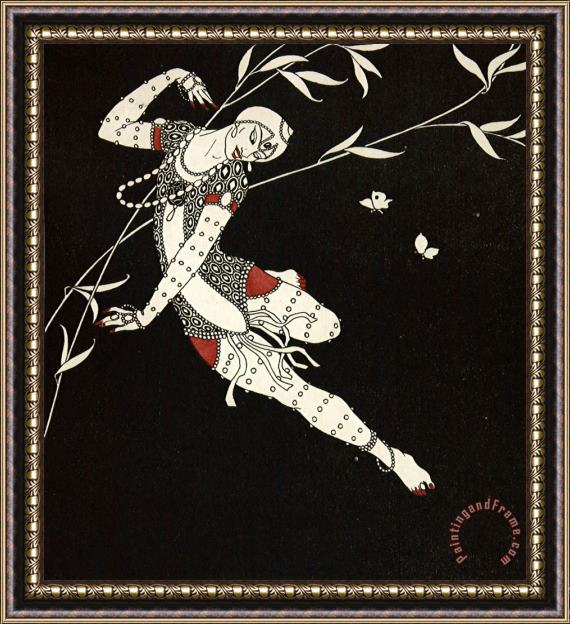 Georges Barbier L Oiseau De Feu From The Series Designs on The Dances of Vaslav Nijinsky Framed Painting