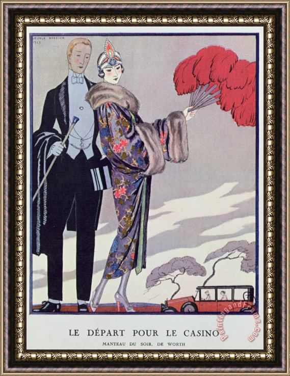 Georges Barbier Leaving For The Casino Framed Painting