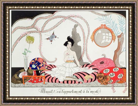 Georges Barbier Midnight Or The Fashionable Apartment 1920 Framed Painting