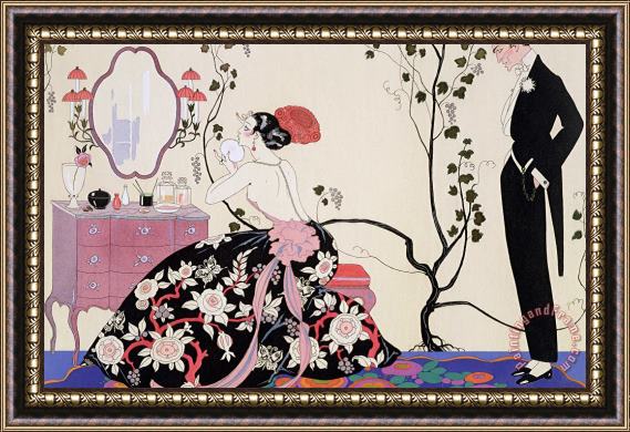 Georges Barbier The Backless Dress Framed Painting