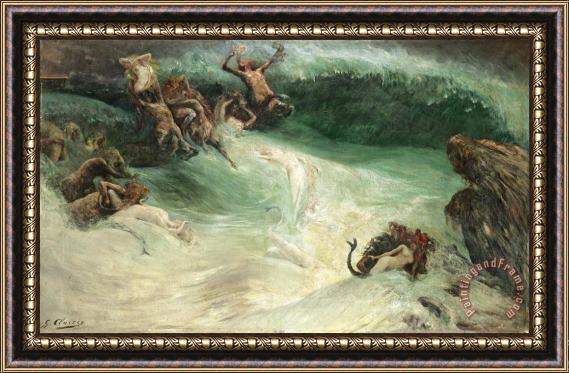 Georges Jules Victor Clairin Naiades Et Centaurs Dans Les Vagues Framed Painting