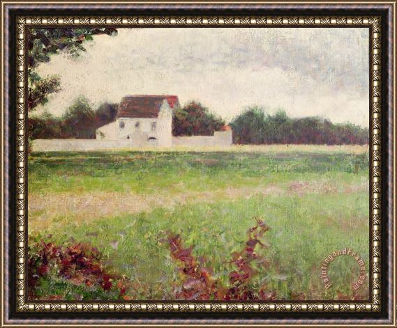 Georges Pierre Seurat Landscape in the Ile de France Framed Painting