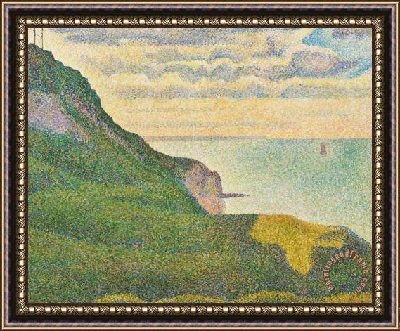 Georges Seurat Seascape At Port En Bessin Normandy Framed Print