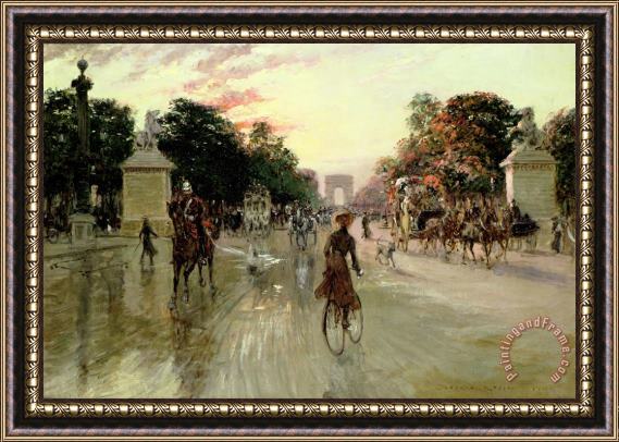 Georges Stein The Champs Elysees - Paris Framed Print Georges Stein The Champs Elysees - Paris Framed Print