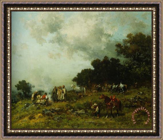 Georges Washington Arab Horses Framed Painting