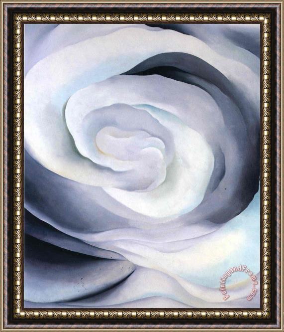 Georgia O'keeffe Abstraction White Rose Framed Painting
