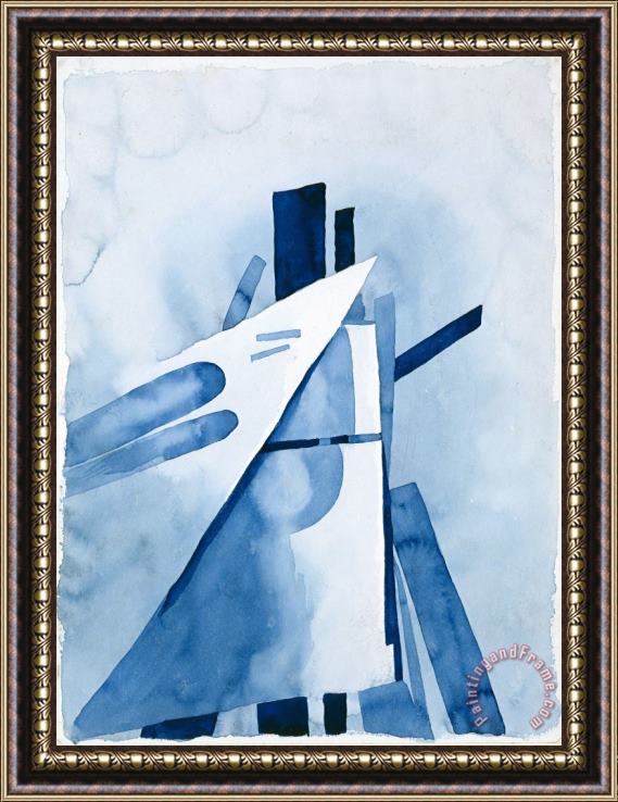 Georgia O'keeffe Blue Shapes, 1919 Framed Painting