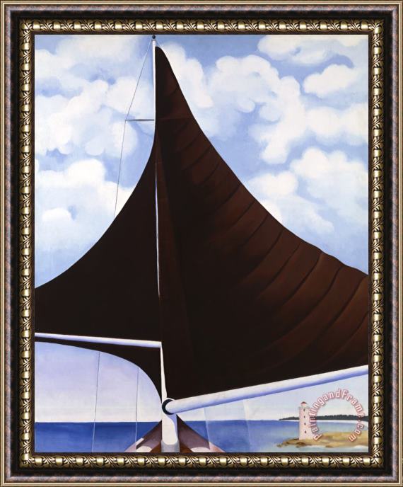 Georgia O'Keeffe Brown Sail, Wing And Wing, Nassau Framed Painting