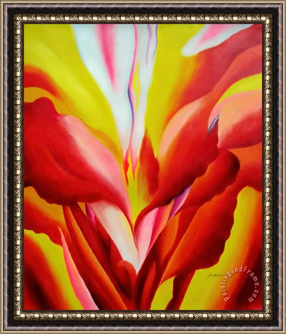 Georgia O'keeffe Flowers of Fire Framed Painting