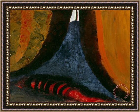 Georgia O'keeffe Inside The Tent While at U. of Virginia, 1916 Framed Painting