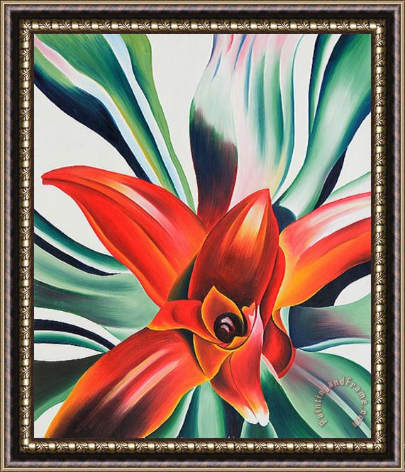 Georgia O'keeffe Leaves of a Plant Framed Painting