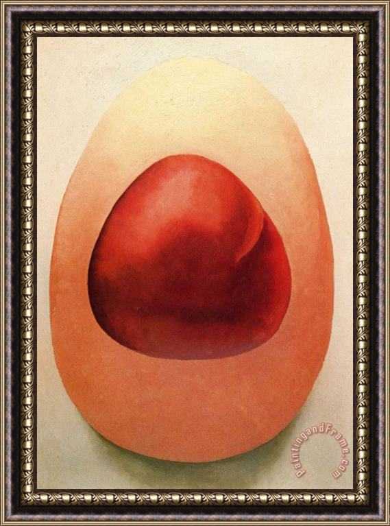 Georgia O'keeffe Red And Pink Rocks Framed Painting