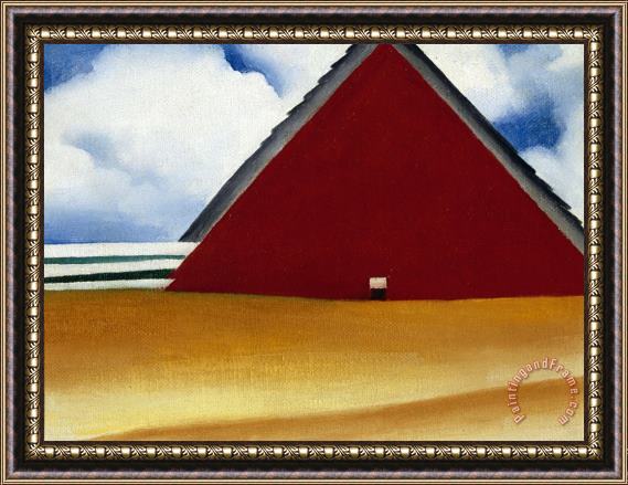 Georgia O'keeffe Red Barn in Wheatfield, 1928 Framed Painting