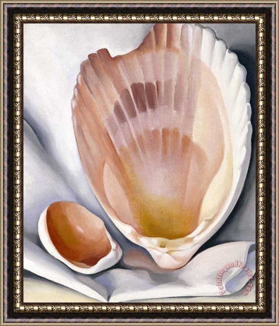 Georgia O'keeffe Two Pink Shellspink Shell, 1937 Framed Painting