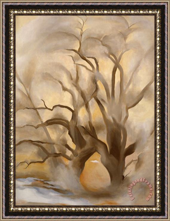 Georgia O'keeffe Winter Cottonwoods East Iv, 1954 Framed Painting