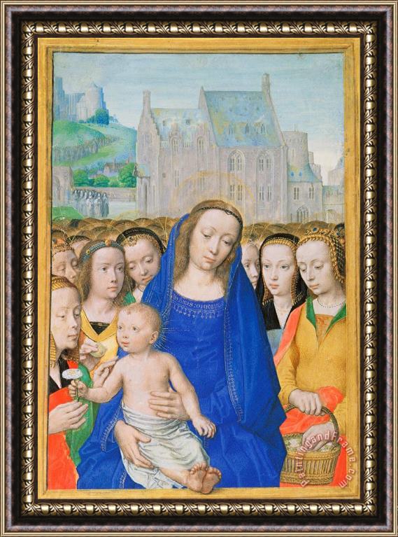 Gerard David Virgin And Child with Female Saints Framed Painting