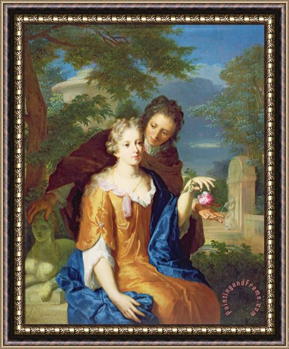 Gerard Hoet The Young Lovers Framed Painting