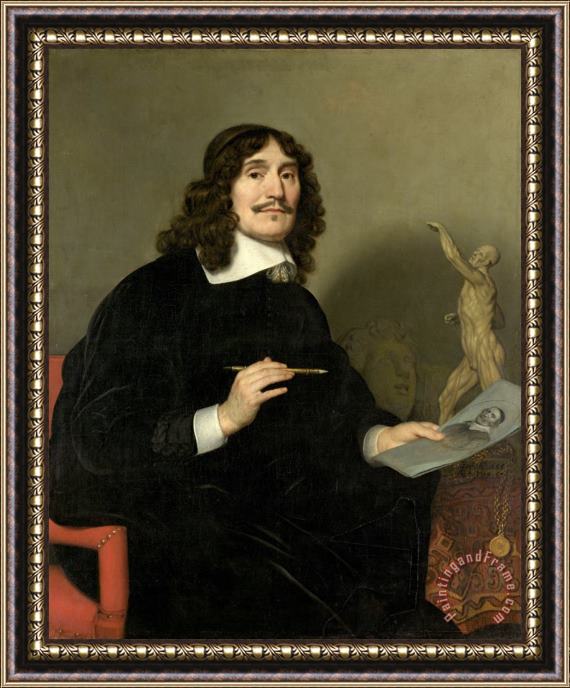 Gerard Van Honthorst Portrait of an Artist Framed Painting