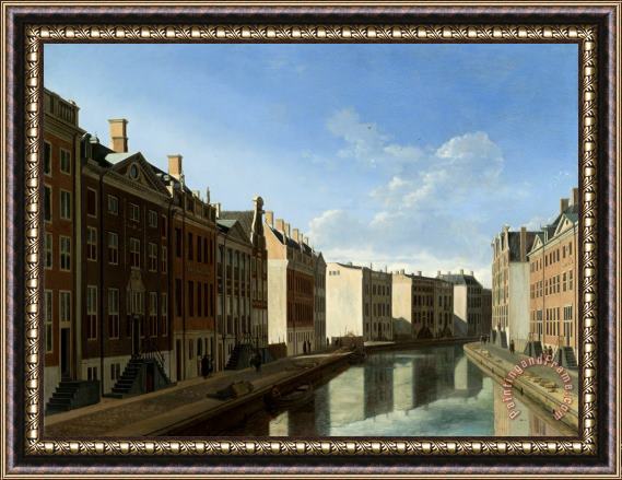 Gerrit Adriaensz. Berckheyde View of The Herengracht in Amsterdam, Seen From The Vijzelstraat Framed Painting