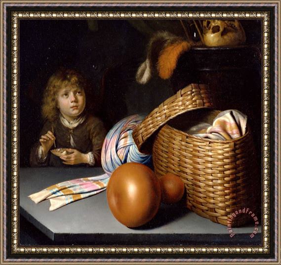 Gerrit Dou Still Life with a Boy Blowing Soap Bubbles Framed Painting