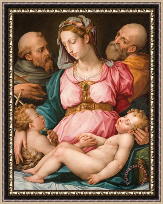 Giorgio Vasari Holy Family With The Infant Saint John The Baptist And Saint Francis Framed Painting