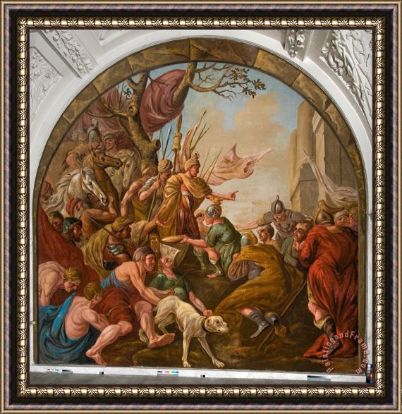 Giovanni Antonio de Groot Roman Spoils Laid at The Feet of Claudius Civilis Framed Painting