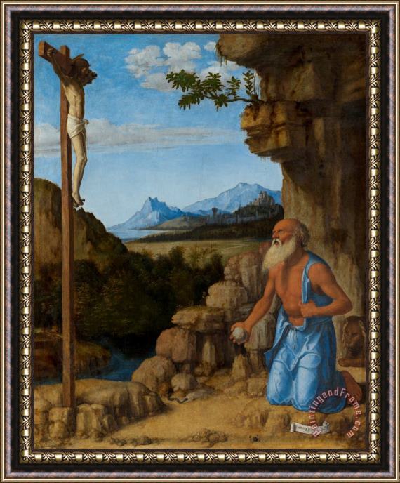 Giovanni Battista Cima da Conegliano Saint Jerome In The Wilderness Framed Painting
