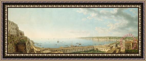 Giovanni Battista Lusieri  A View of The Bay of Naples, Looking Southwest From The Pizzofalcone Toward Capo Di Posilippo Framed Painting