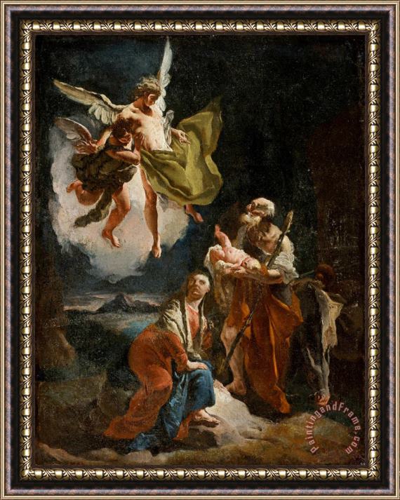 Giovanni Battista Tiepolo The Rest on The Flight Into Egypt Framed Painting