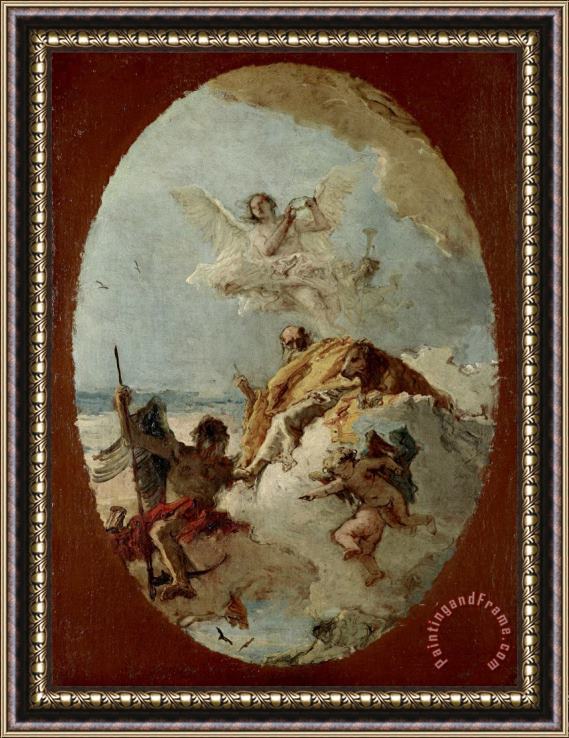 Giovanni Battista Tiepolo The Triumph of Valor Over Time (preparatory Sketch) Framed Painting