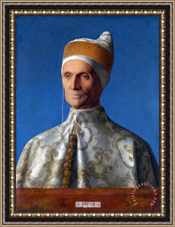 Giovanni Bellini Portrait of The Venetian Doge Leonardo Loredan Framed Print