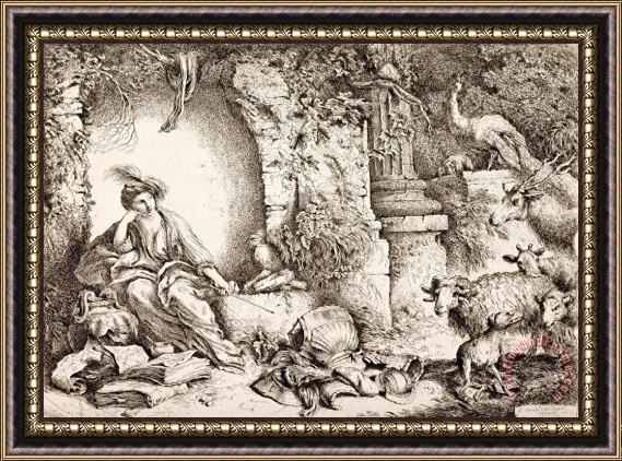 Giovanni Benedetto Castiglione  Circe Changing Ulysses' Men Into Beasts Framed Print
