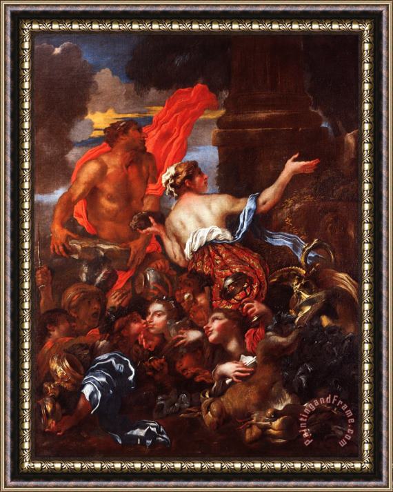 Giovanni Benedetto Castiglione  Deucalion And Pyrrha Framed Painting
