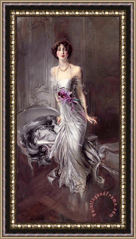 Giovanni Boldini Portrait of Madame Eugene Doyen Framed Print