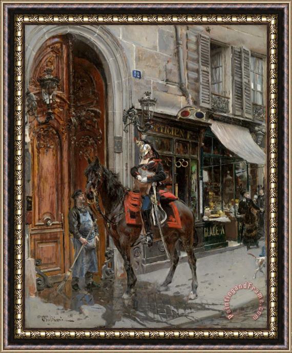 Giovanni Boldini The Dispatch Bearer Framed Painting