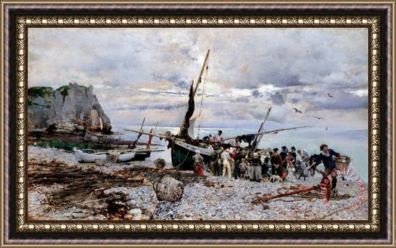Giovanni Boldini The Return of The Fishing Boats Framed Painting