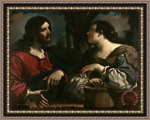 Giovanni F. Barbieri Christ And The Woman of Samaria Framed Print