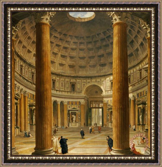Giovanni Paolo Panini The Interior Of The Pantheon Framed Painting